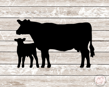 Cow and Calf Reusable Stencil 4