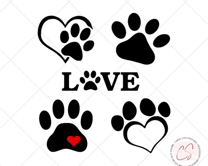 Dog Paws SVG and Clipart 1